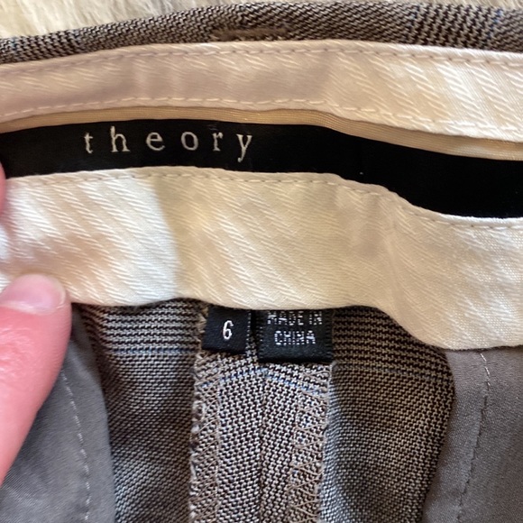 Theory Emery Spring Cheque Dress Pants 6 x 34L - Picture 5 of 7